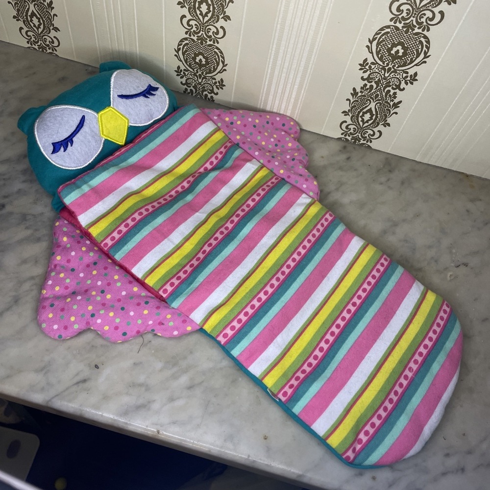 American Girl WellieWishers Owl Sleeping Bag Multi Color Striped Doll 14.5" Doll